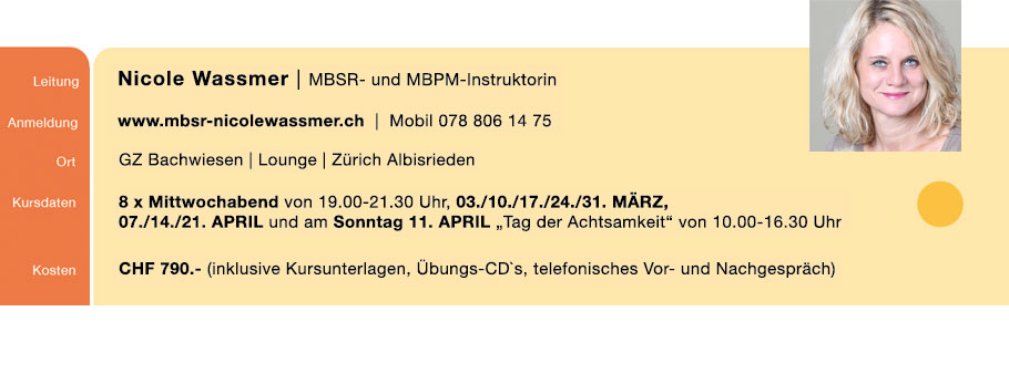 MBSR-8-Wochenkurs Maerz 2021 Zürich